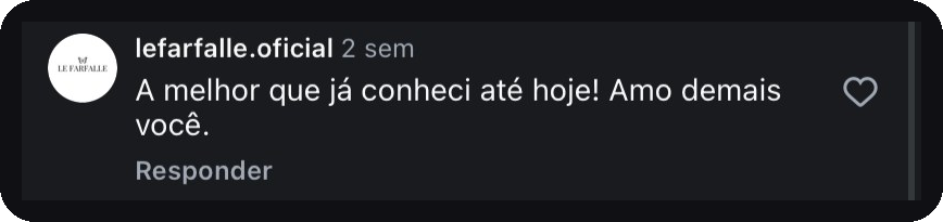 Comentário de paciente no Instagram