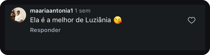 Comentário de paciente no Instagram